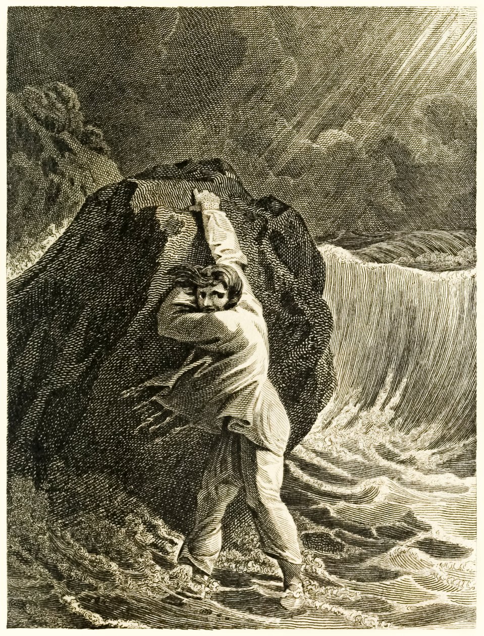 ?Robinson Crusoe rozbił się i przylgnął do skały? z filmu „Życie i dziwne zaskakujące przygody Robinsona Crusoe” czy „York, Mariner”? autor: Daniel Defoe autorstwa Thomas Stothard