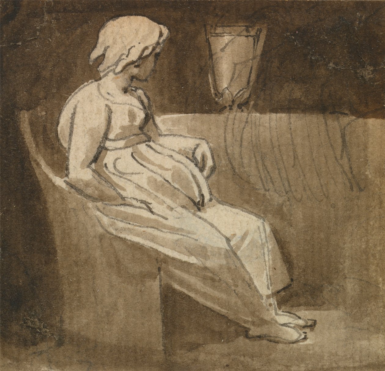 Siedząca dziewczyna przy urnie autorstwa Thomas Stothard