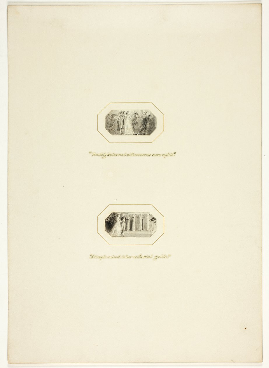 Studium dla płyty z Triumphs of Temper, w 1796 Royal Engagements Pocket Book autorstwa Thomas Stothard
