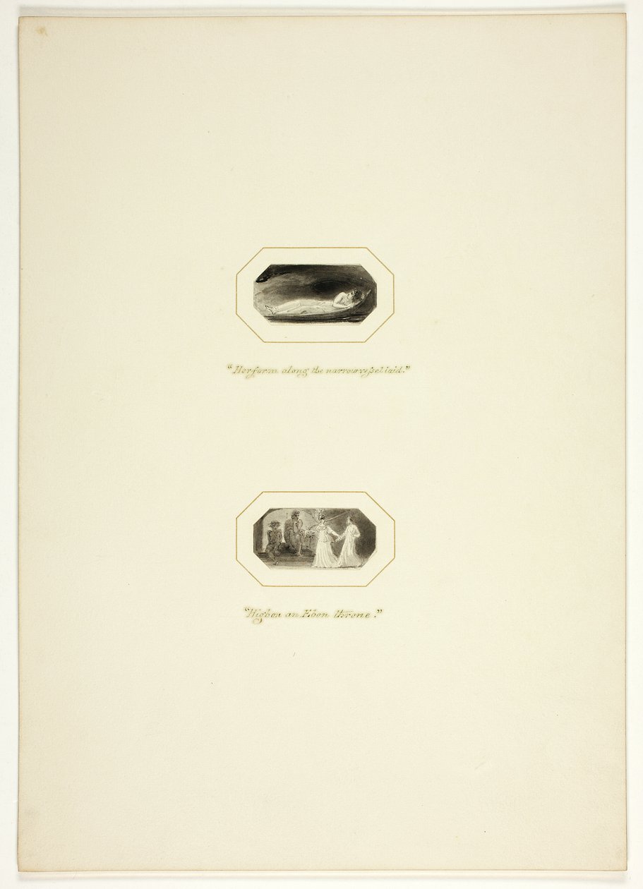 Studium dla płyty z Triumphs of Temper, w 1796 Royal Engagements Pocket Book autorstwa Thomas Stothard