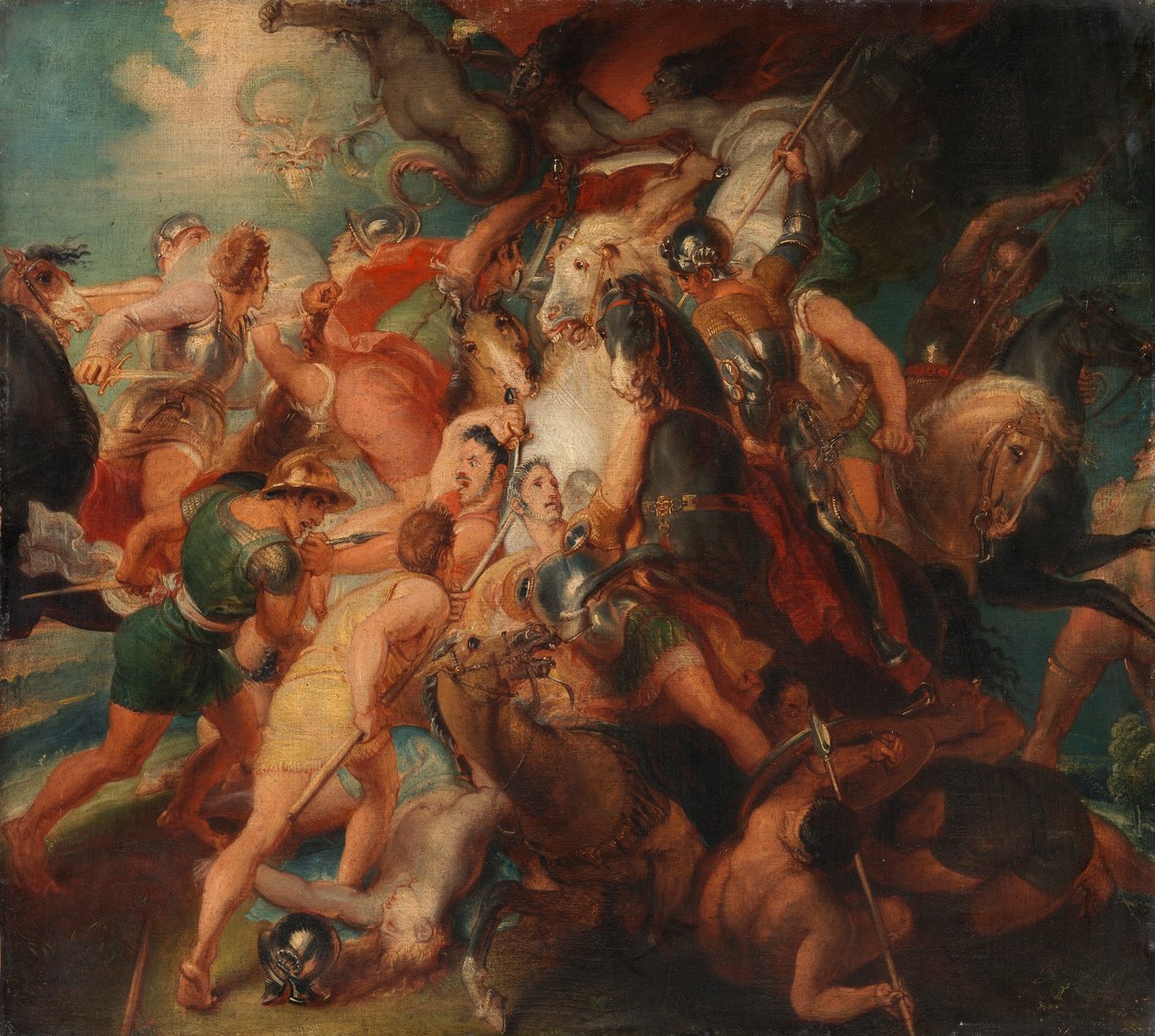 Okropności wojny, szkic muralu w Burghley House autorstwa Thomas Stothard