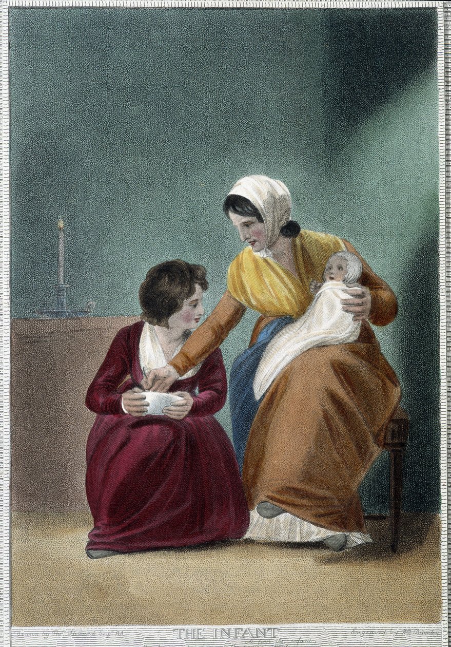 Noworodek – w „Siedmiu wiekach człowieka” Szekspira, il. W. Broniley, Londyn autorstwa Thomas Stothard