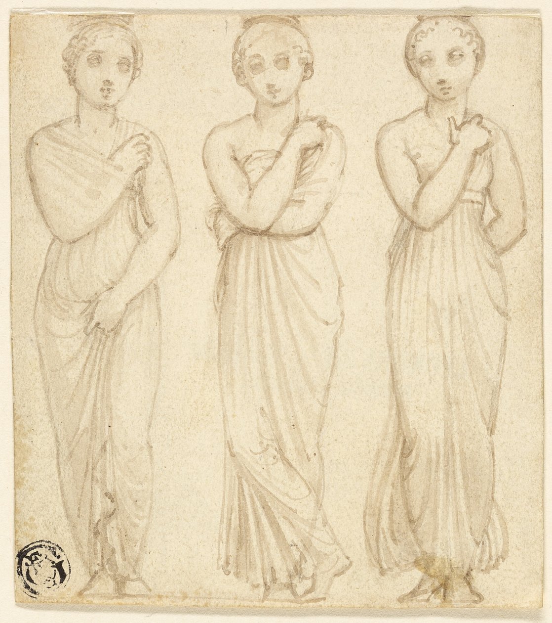 Trzy nanoszone postacie kobiece autorstwa Thomas Stothard