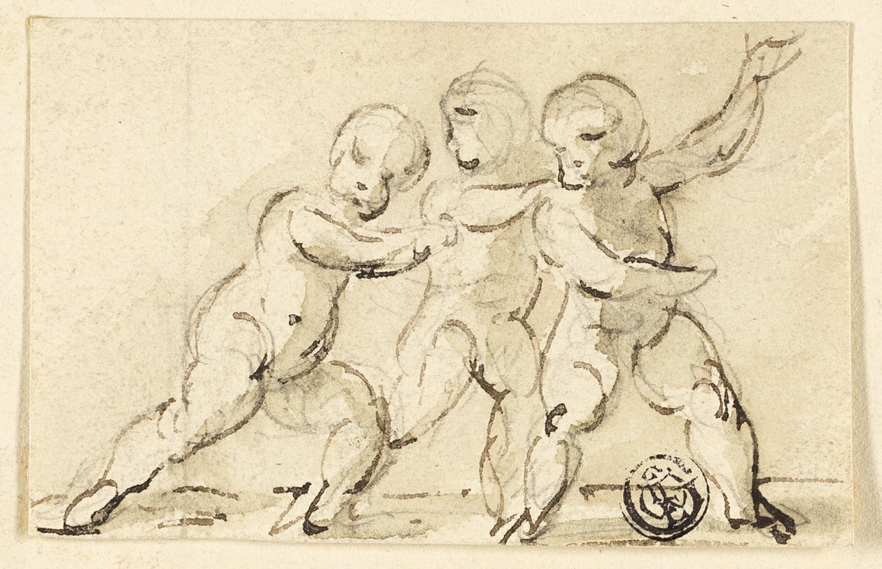 Trzy Putti w Play autorstwa Thomas Stothard