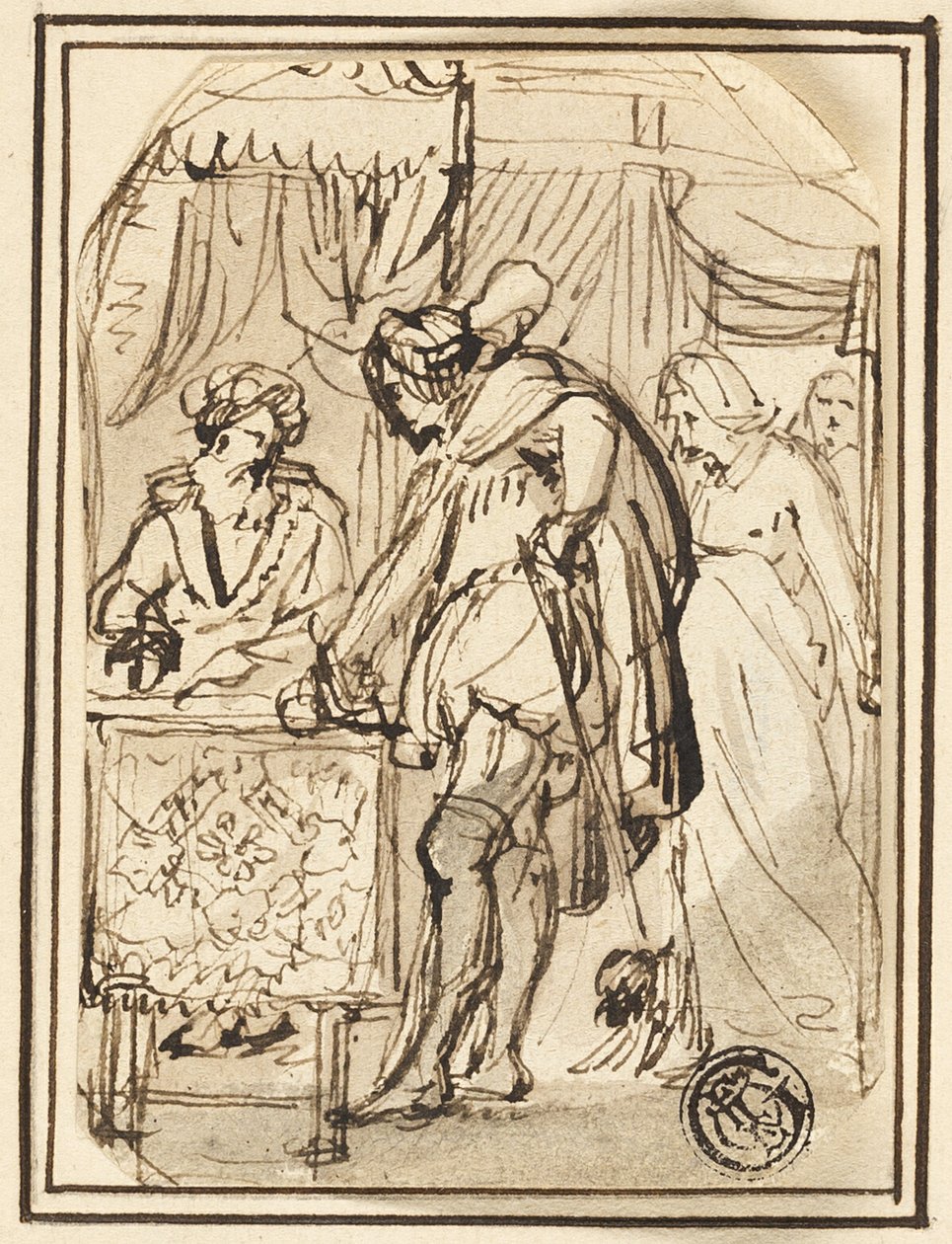 Młody mężczyzna przy stole skryby autorstwa Thomas Stothard