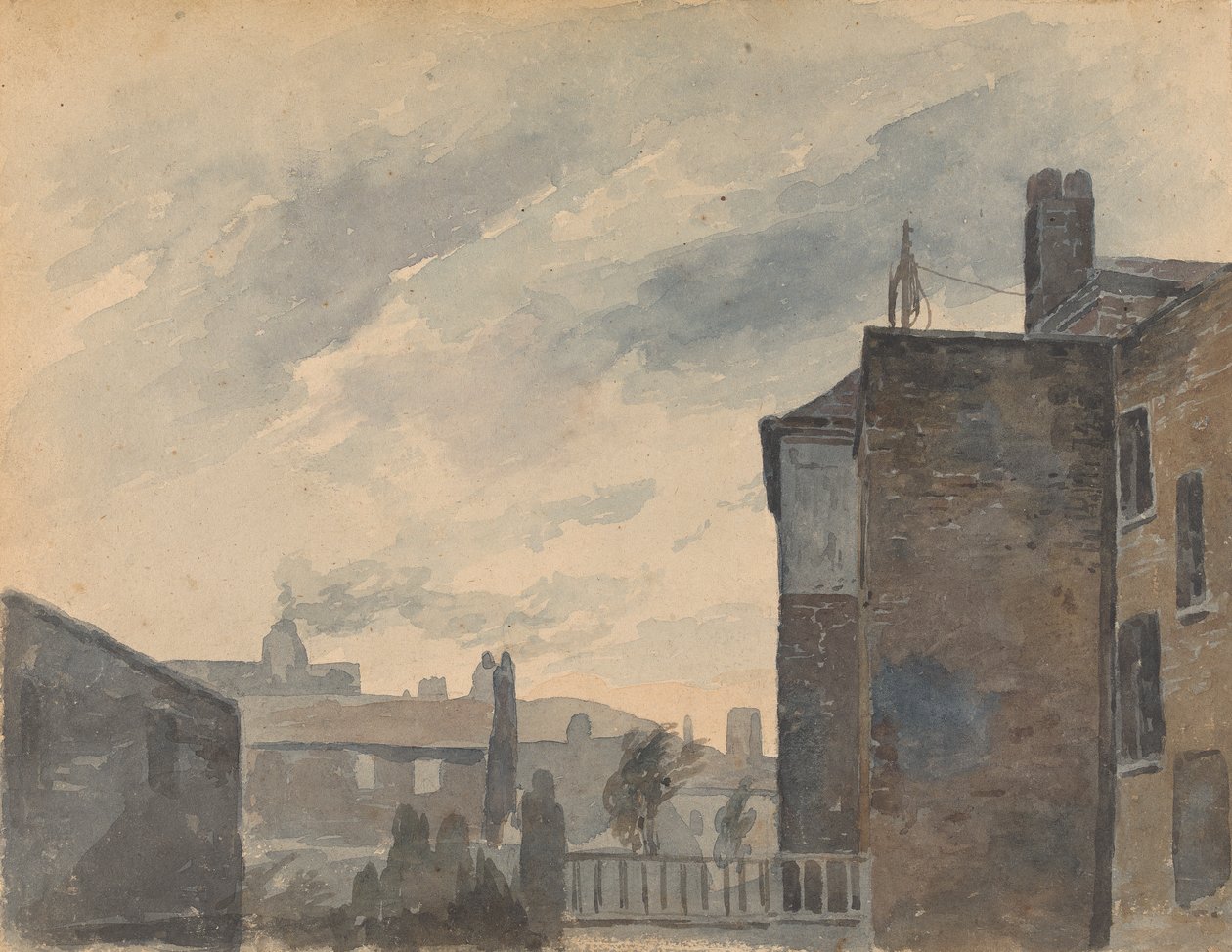 Scena miasta z budynkami autorstwa Thomas Sully