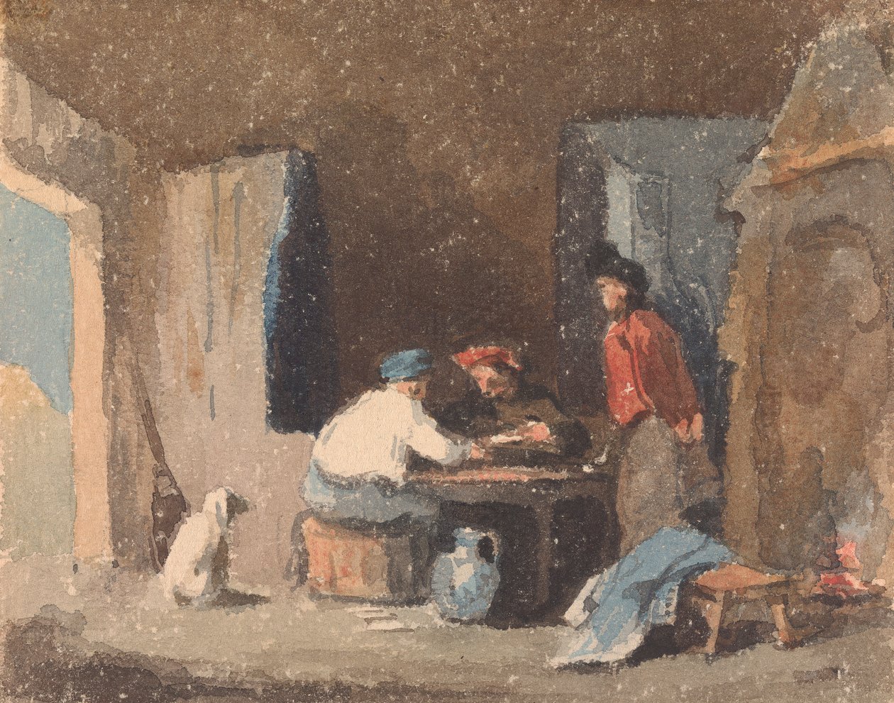 Postacie przy stole w chacie autorstwa Thomas Sully