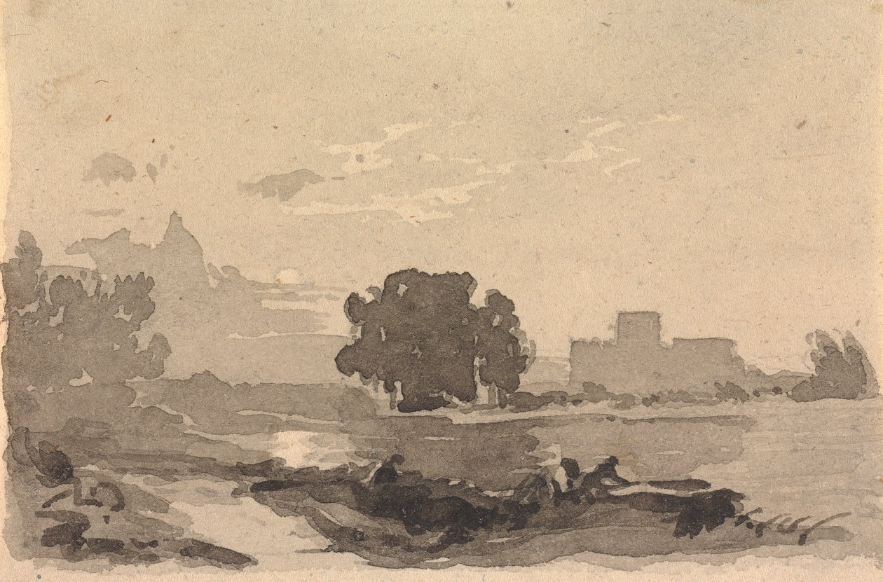 Krajobraz z zamkiem w tle autorstwa Thomas Sully
