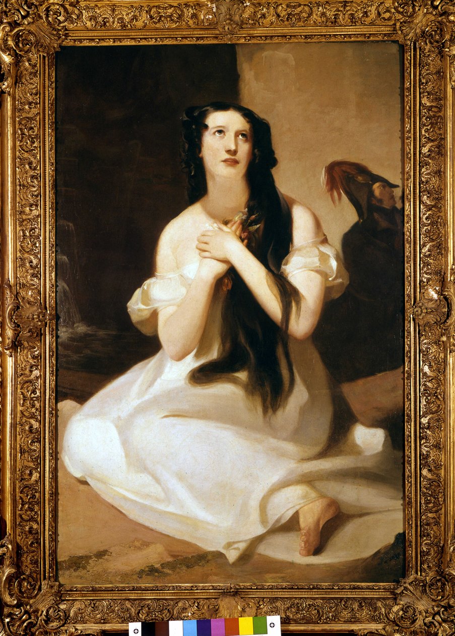 Portret Mary Ann Paton (Pani Wood) (1802-1864) Angielska piosenkarka. Obraz Thomasa Sully