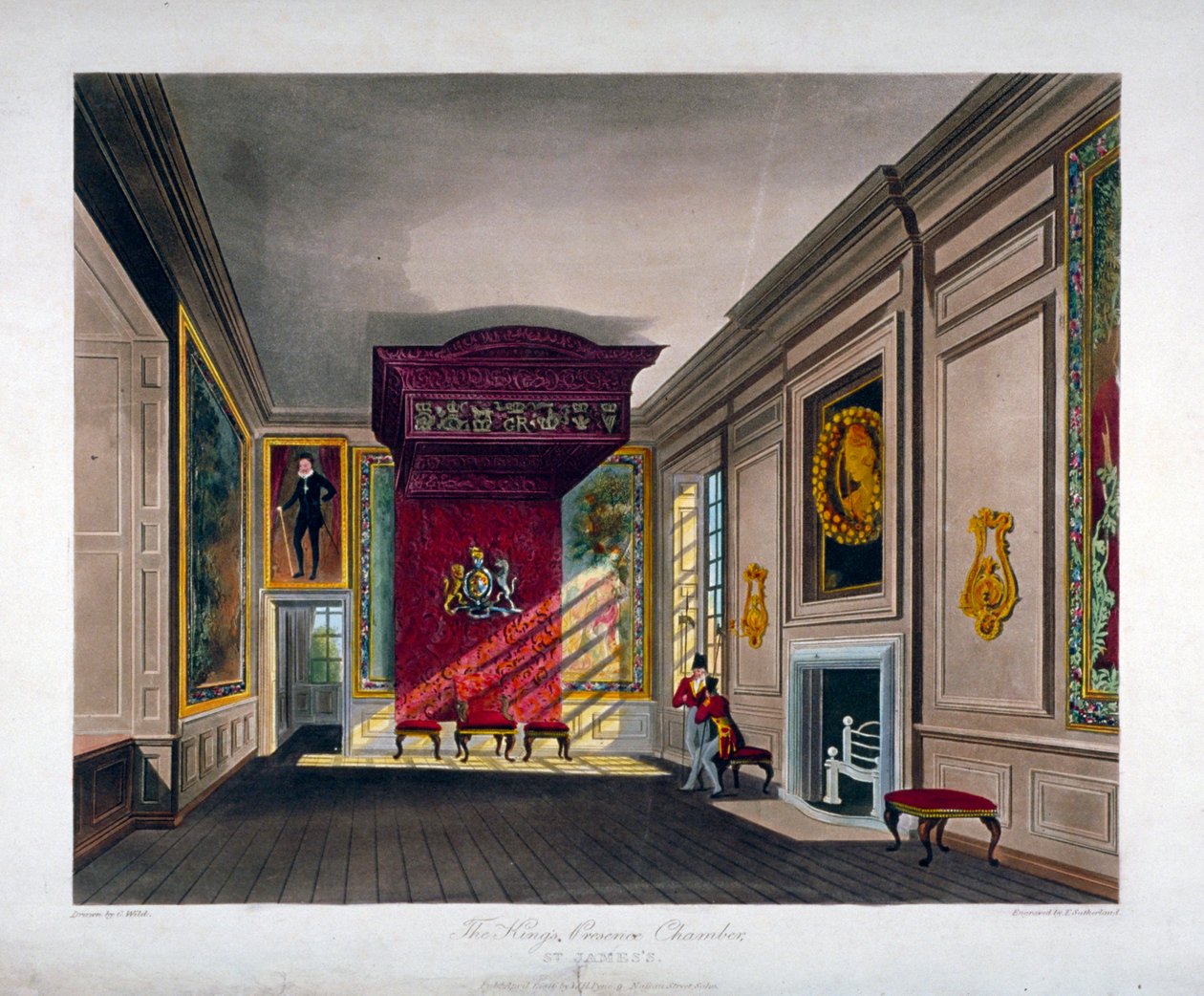Widok wnętrza Pałacu św. Jakuba, Westminster, Londyn, 1816 r. autorstwa Thomas Sutherland