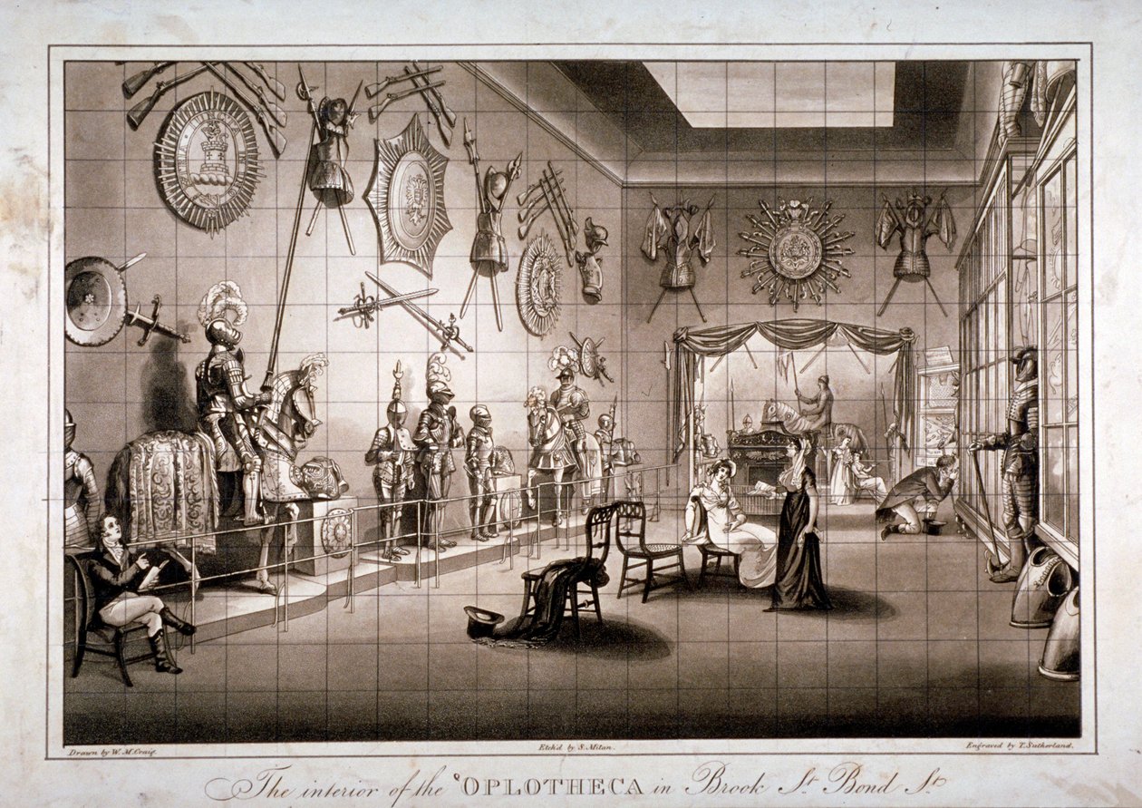 Hoplotheca, Brook Street, Westminster, Londyn, c1810 autorstwa Thomas Sutherland