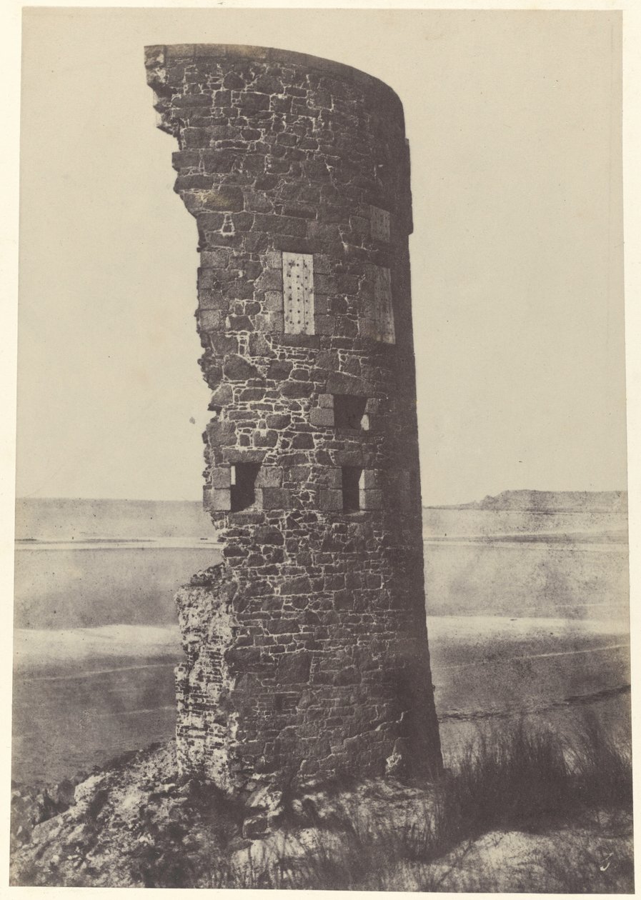 Wieża uderzona piorunem, zatoka Saint-Ouen, 1854 r. (zdjęcie) autorstwa Thomas Sutton