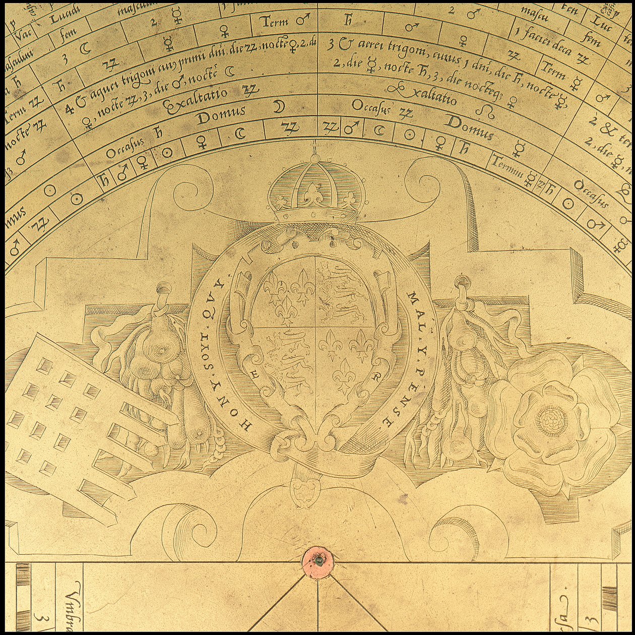 Astrolabium: detal awersu, ok. 1552 r. (brąz) autorstwa Thomas & Sutton Henry (c.1624 65) Gemini