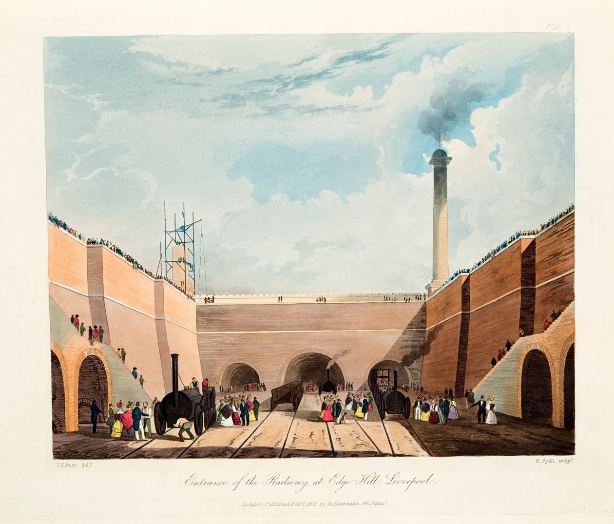 „Wejście kolei w Edge Hill”, Liverpool, 1831 autorstwa Thomas Talbot Bury