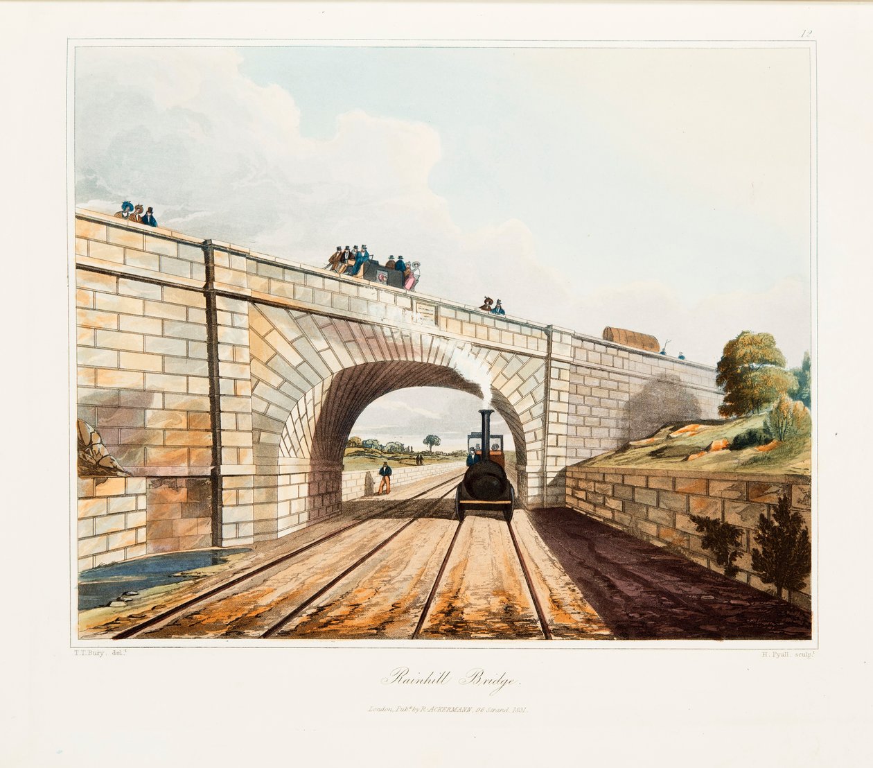 Rainhill Bridge, Chat Moss, niedaleko Liverpoolu, 1831 autorstwa Thomas Talbot Bury