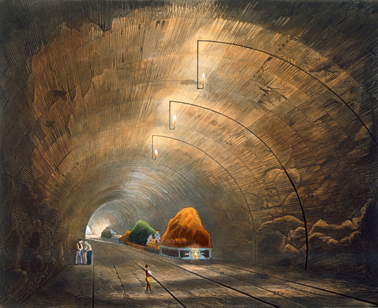 „Tunel”, Liverpool i Manchester Railway, 1833 autorstwa Thomas Talbot Bury