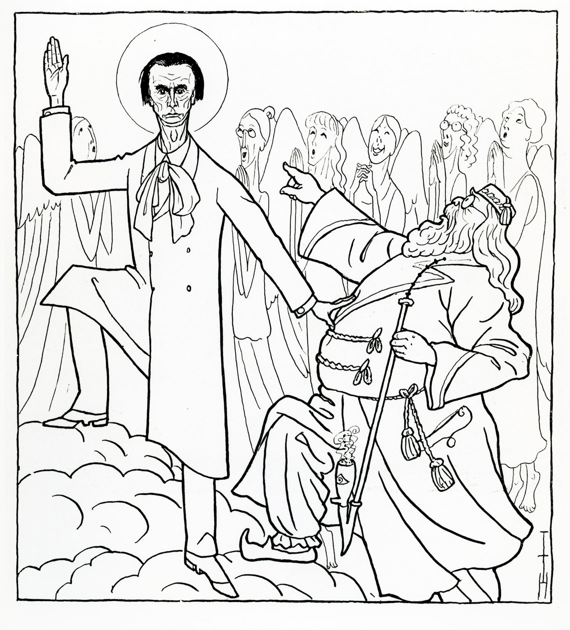 Karykatura Rudolfa Steinera, ilustracja z „Simplicissimus”, opublikowana 20 kwietnia 1925 (litografia) autorstwa Thomas Theodor Heine