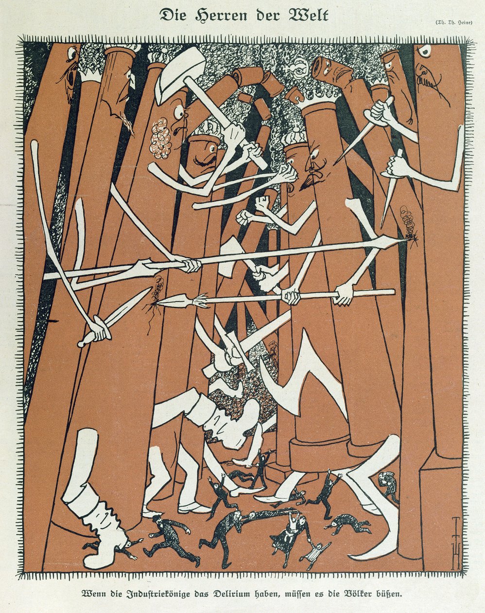 „Władcy świata”, okładka magazynu „Simplicissimus”. autorstwa Thomas Theodor Heine