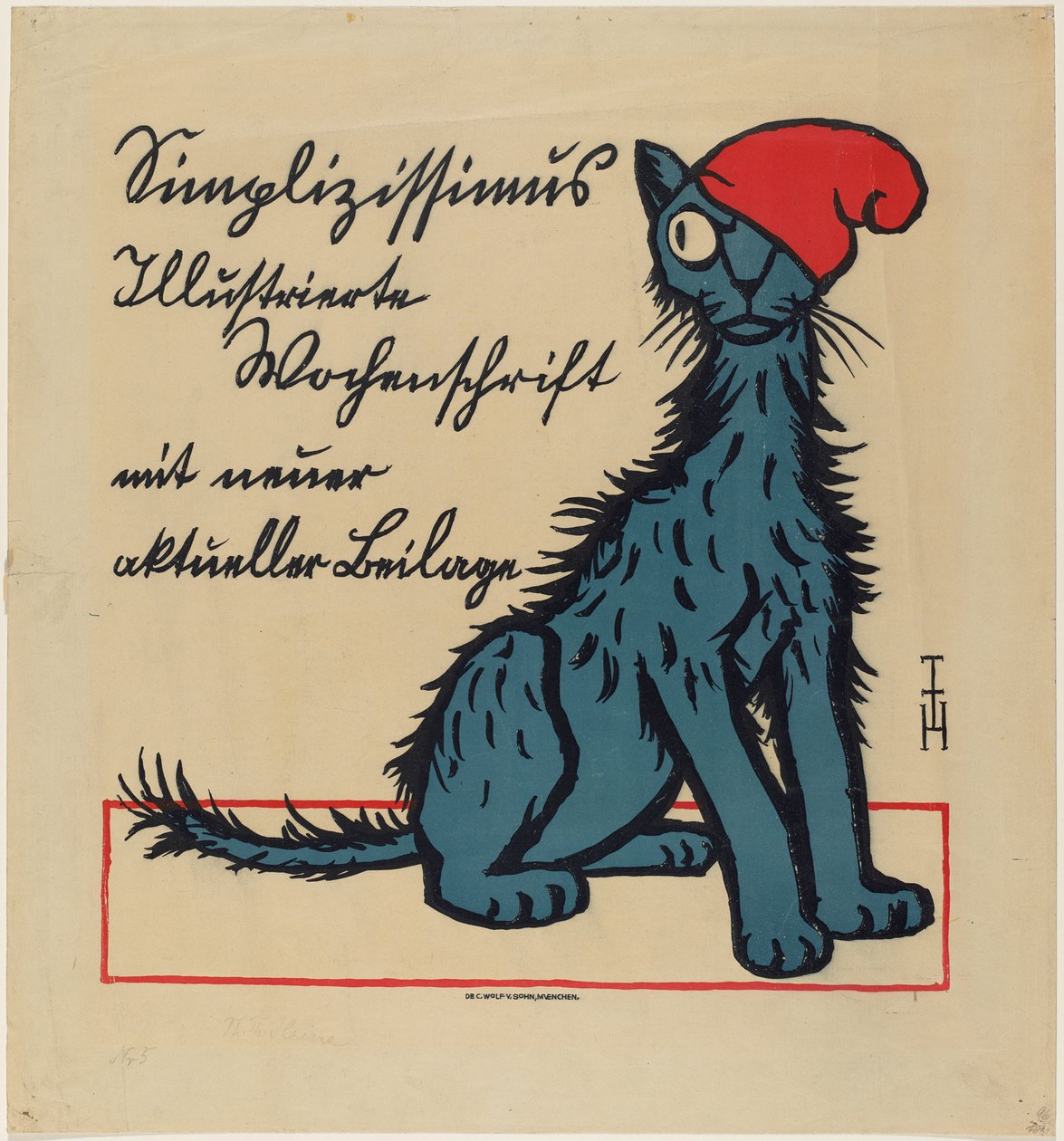 Werbeplakat für den Simplicissimus autorstwa Thomas Theodor Heine