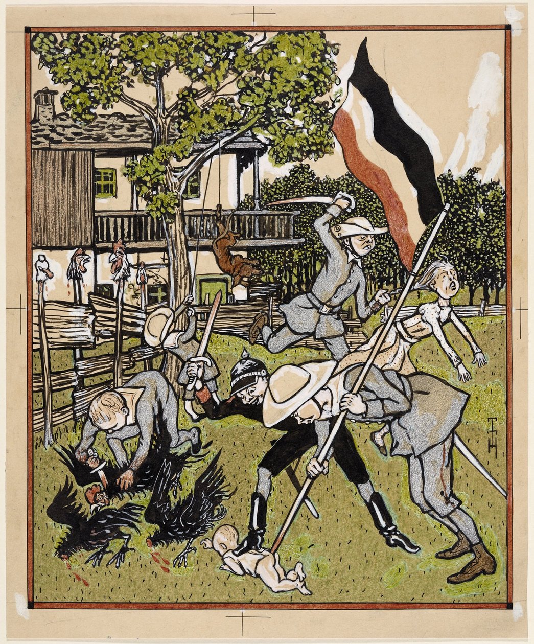 Jak śpiewali starożytni; Simplicissimus V/22 autorstwa Thomas Theodor Heine