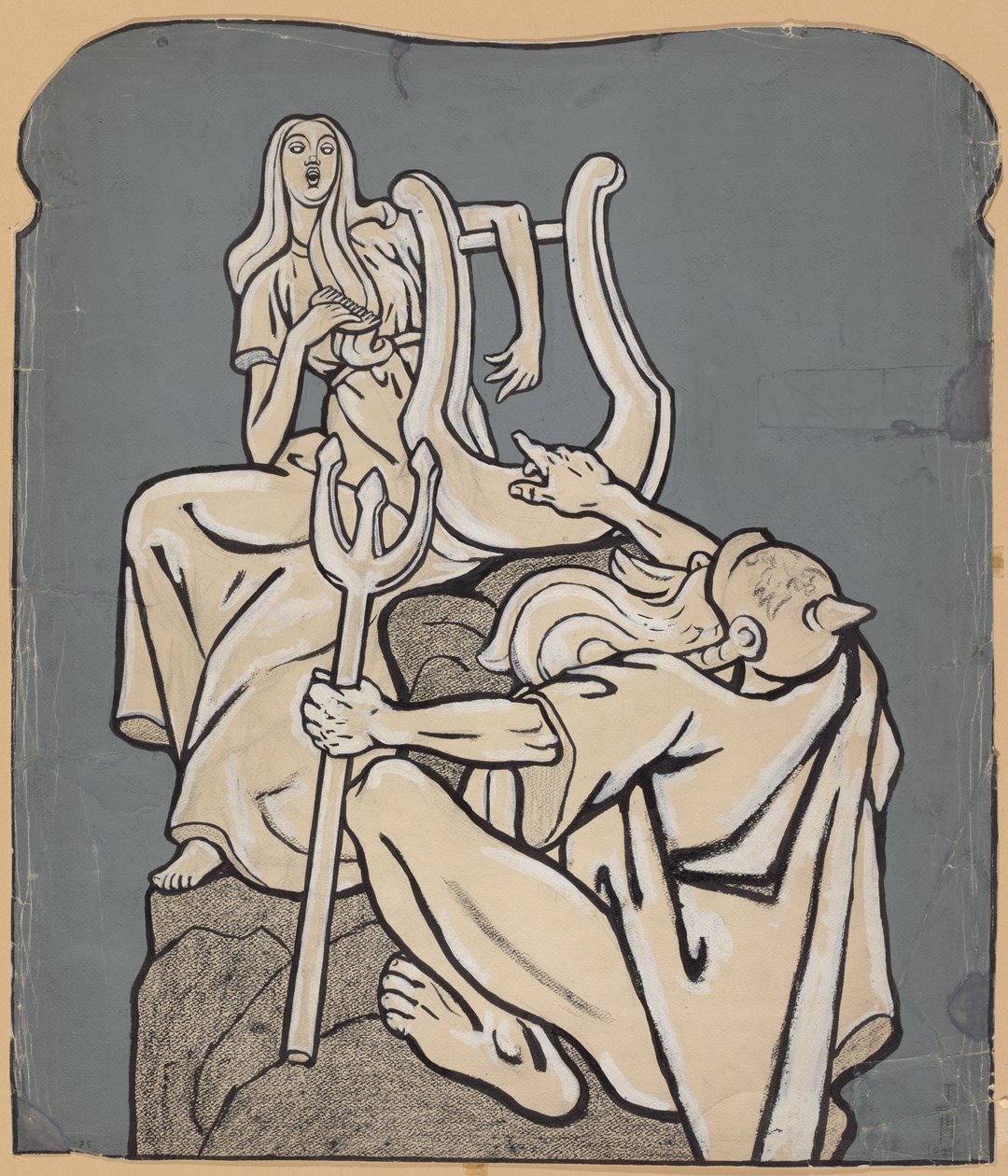Z okazji setnej rocznicy urodzin Heinricha Heinego – makieta pomnika Heinego; „Simplicissimus” IV/38, 1899 autorstwa Thomas Theodor Heine