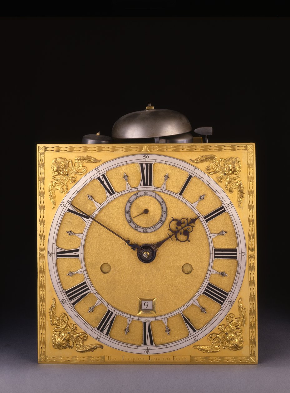 Detal uderzającego zegara rzymskiego Karola II, 1675 r autorstwa Thomas Tompion