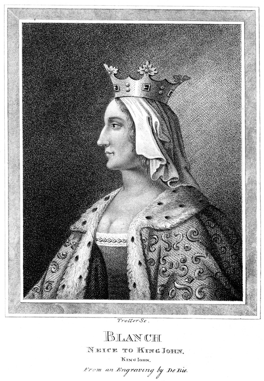 Blanche z Kastylii 1188-1252, siostrzenica króla Jana. autorstwa Thomas Trotter