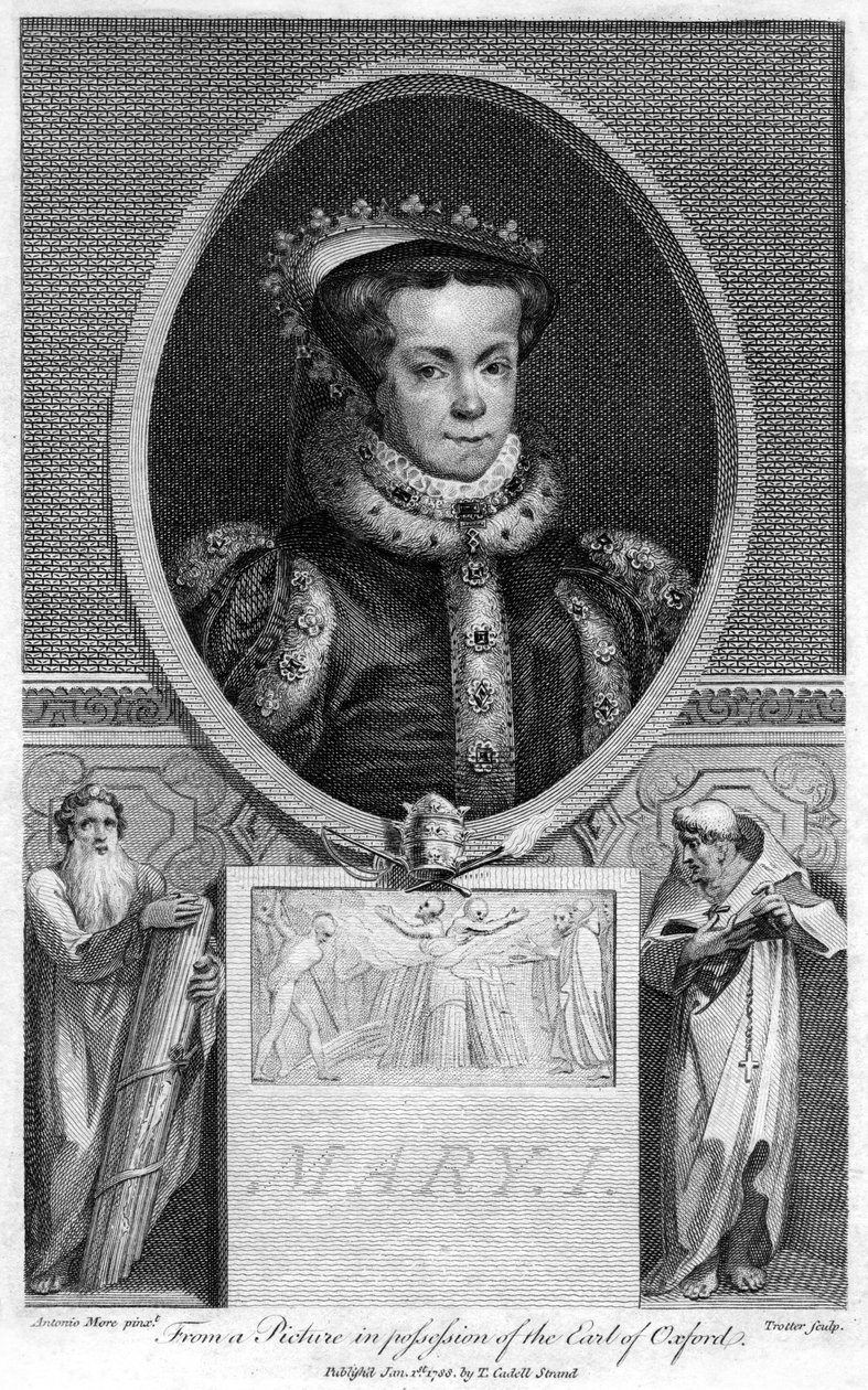 Królowa Anglii Marii I, 1788. autorstwa Thomas Trotter