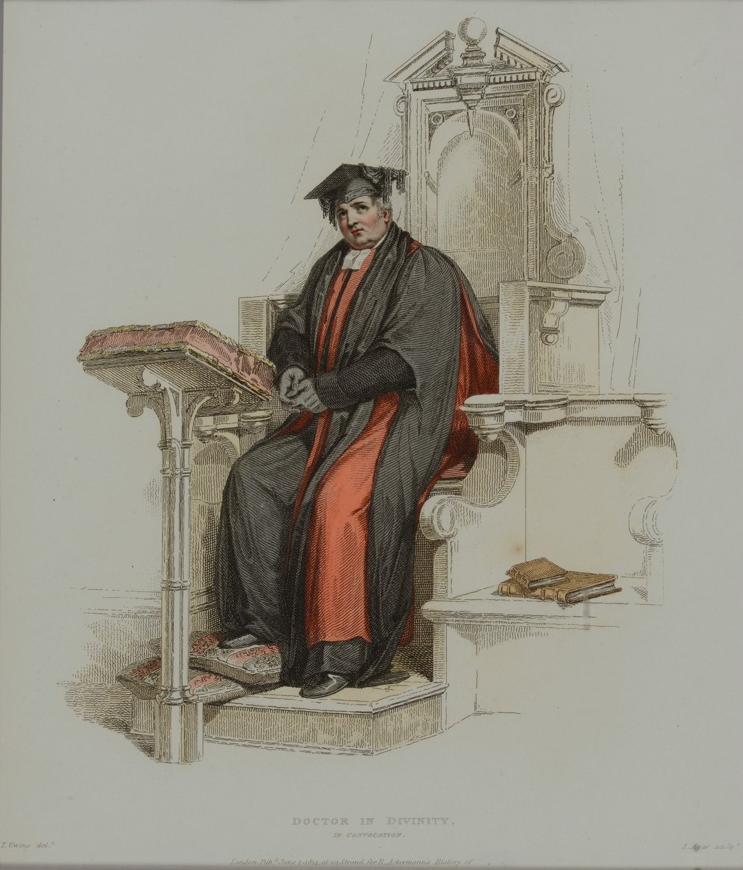 Doctor in Divinity, rycina J. Agar, opublikowana w „History of Oxford” R. Ackermanna, 1814 (rycina ręcznie kolorowana) autorstwa Thomas Uwins