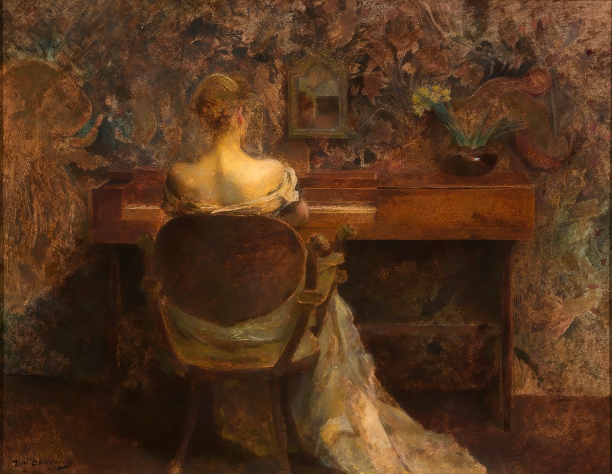 Szpinet, ok. 1902. autorstwa Thomas Wilmer Dewing