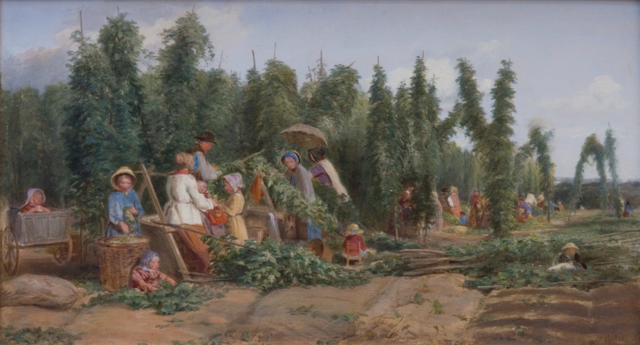 Ogród chmielowy, 1858 autorstwa Thomas Webster