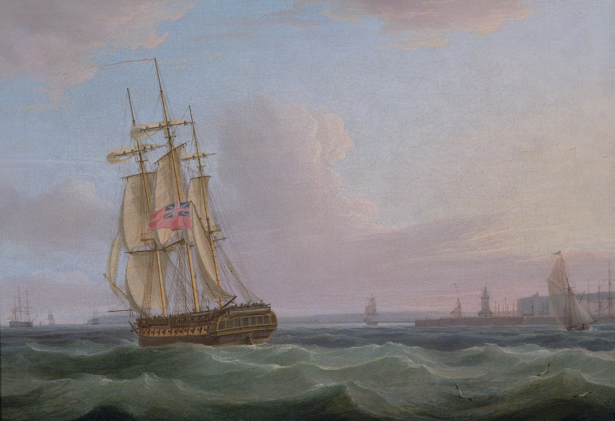 Wysyłka z Dover, ok. 1760 autorstwa Thomas Whitcombe
