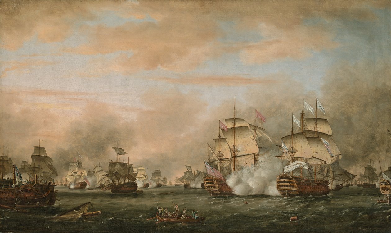 Bitwa pod Świętymi, 9-12 kwietnia 1782 r. autorstwa Thomas Whitcombe