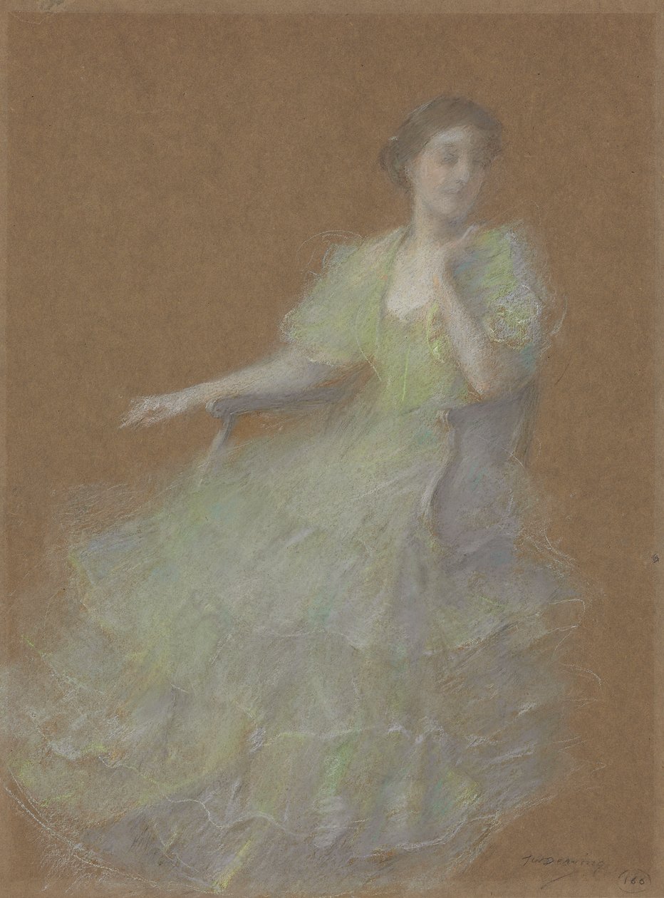 Zieleń i złoto, ok. 1923-1926 (pastel na papierze) autorstwa Thomas Wilmer Dewing