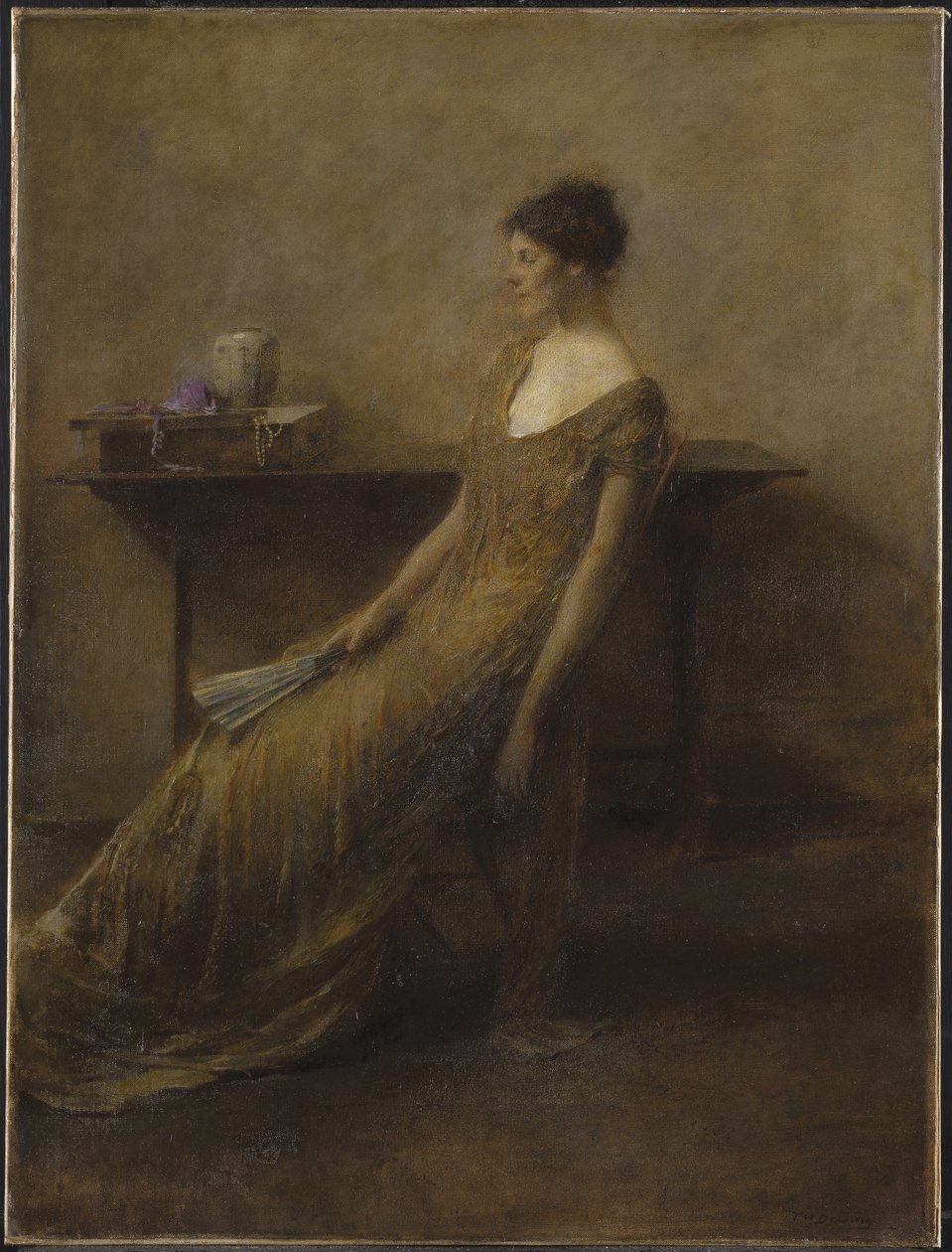 Dama w złocie, ok. 1912 (olej na płótnie) autorstwa Thomas Wilmer Dewing