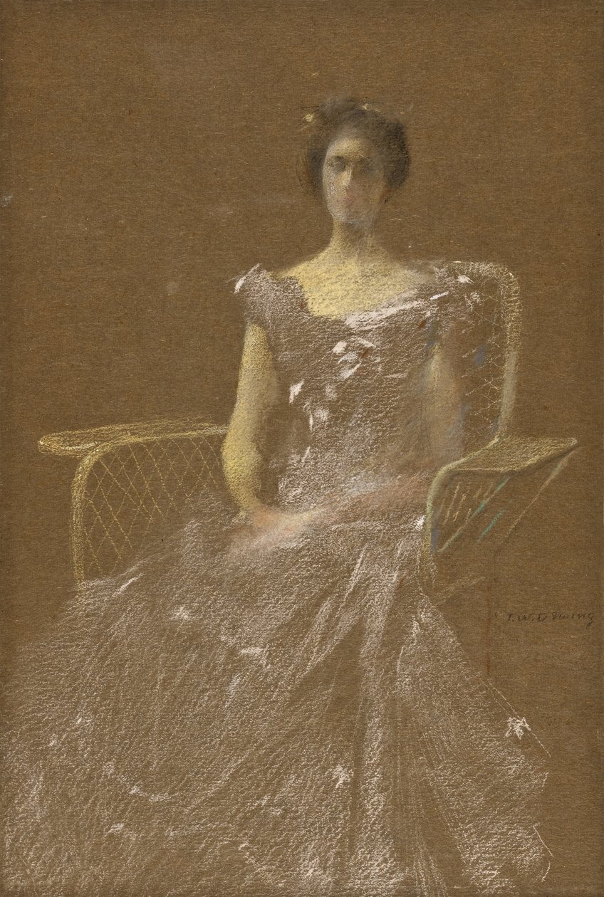 Dama w rattanowym fotelu autorstwa Thomas Wilmer Dewing