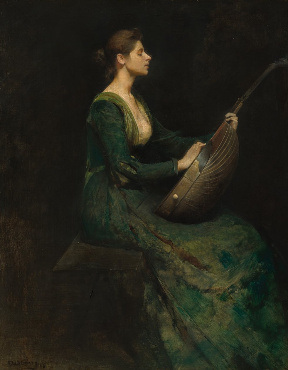Dama z lutnią autorstwa Thomas Wilmer Dewing