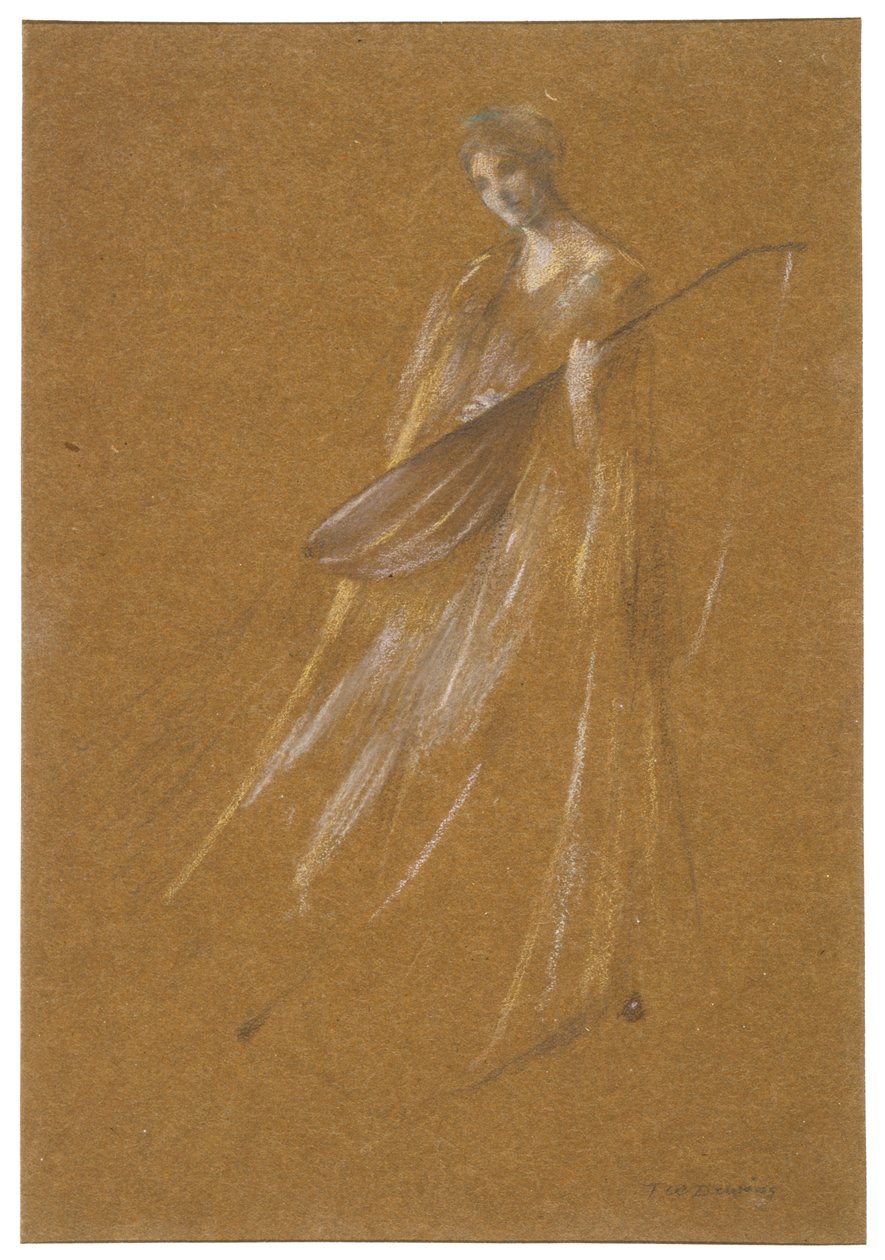 Dame mit Laute autorstwa Thomas Wilmer Dewing