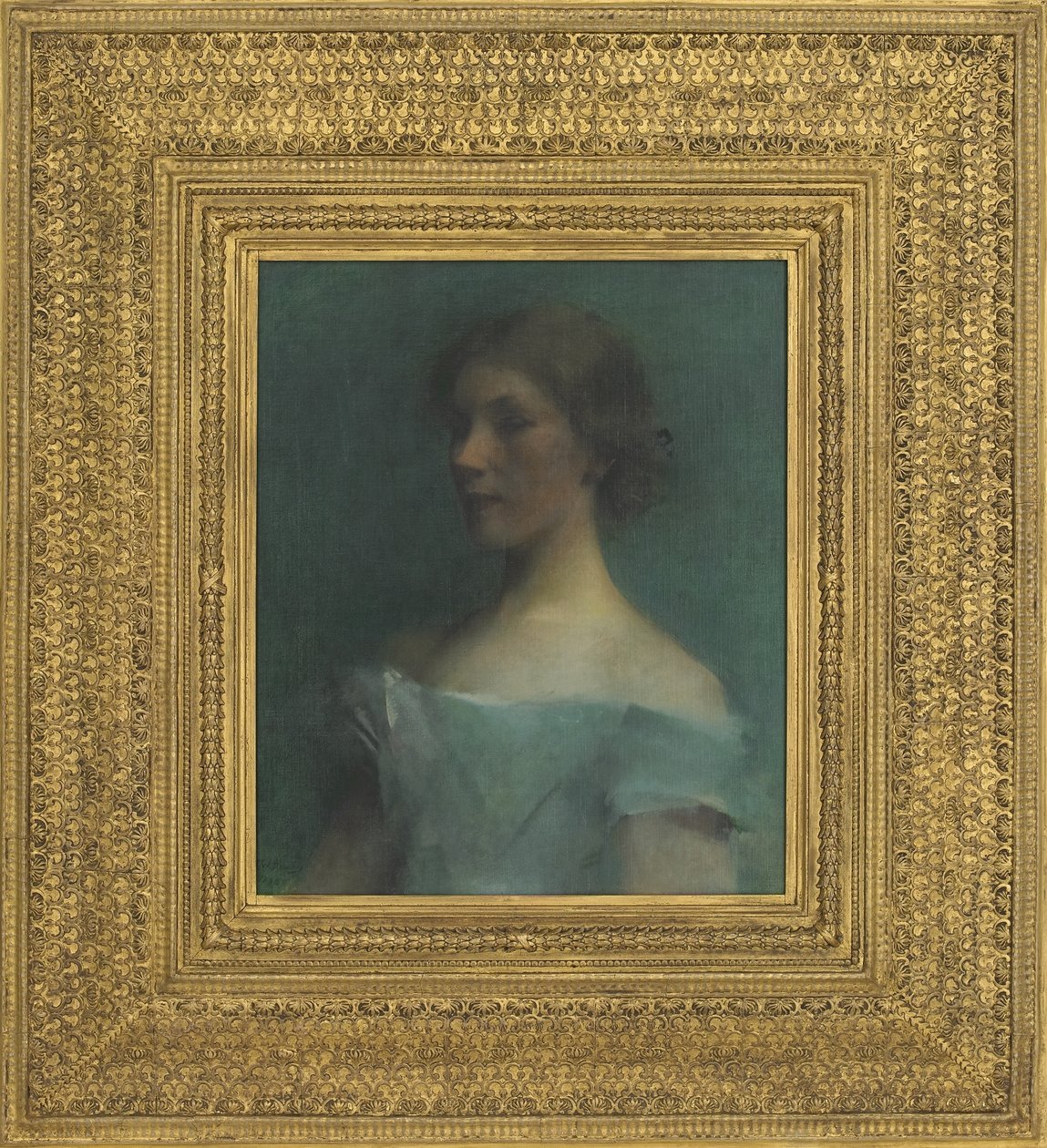 Portret w kolorze niebieskim, 1898 autorstwa Thomas Wilmer Dewing