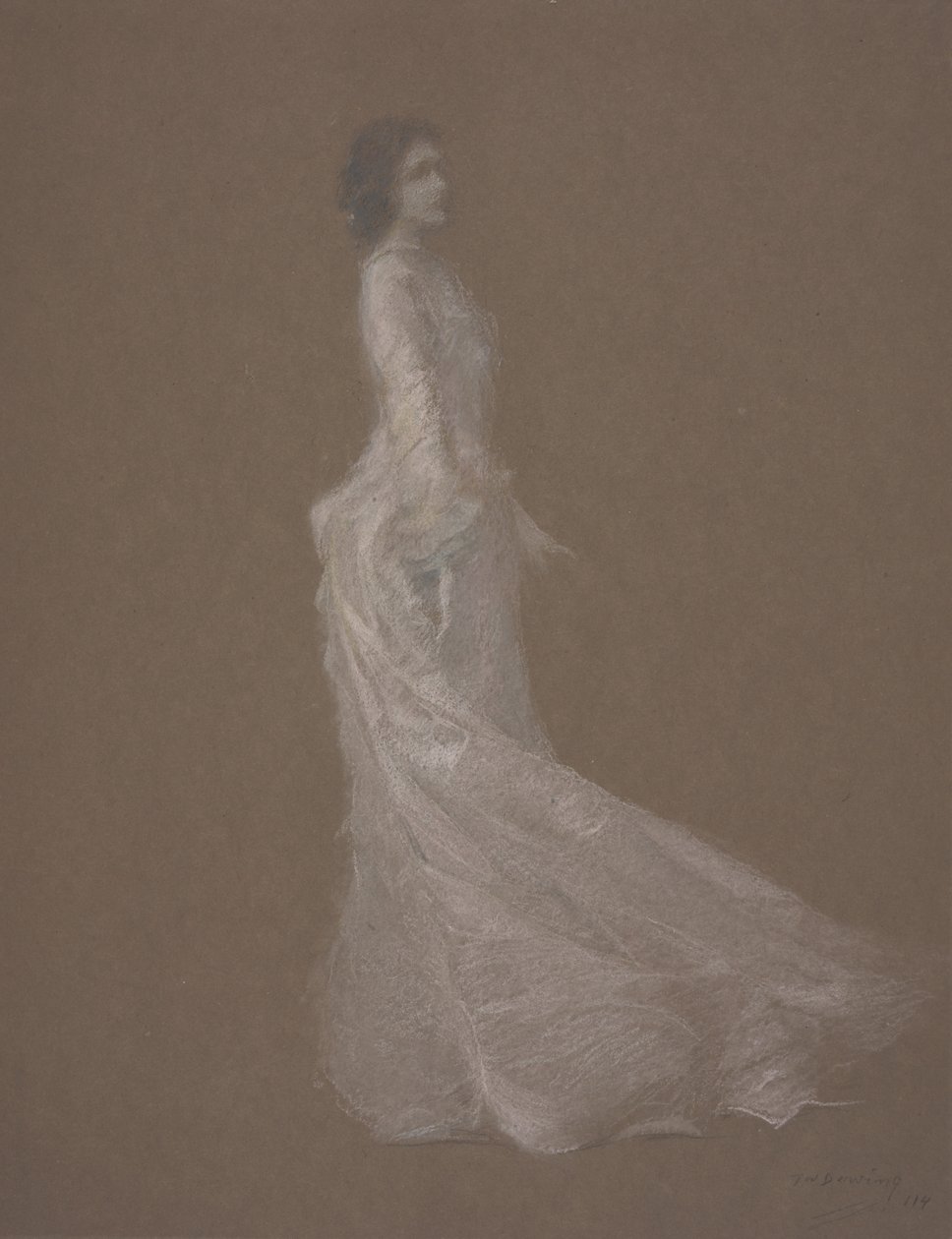 Różowa sukienka, c.1894 autorstwa Thomas Wilmer Dewing