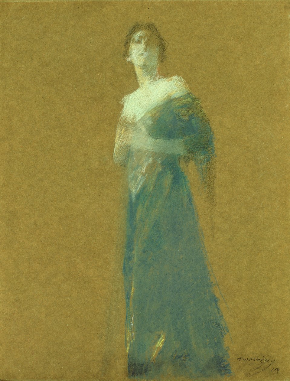 Kobieta w kolorze niebieskim autorstwa Thomas Wilmer Dewing