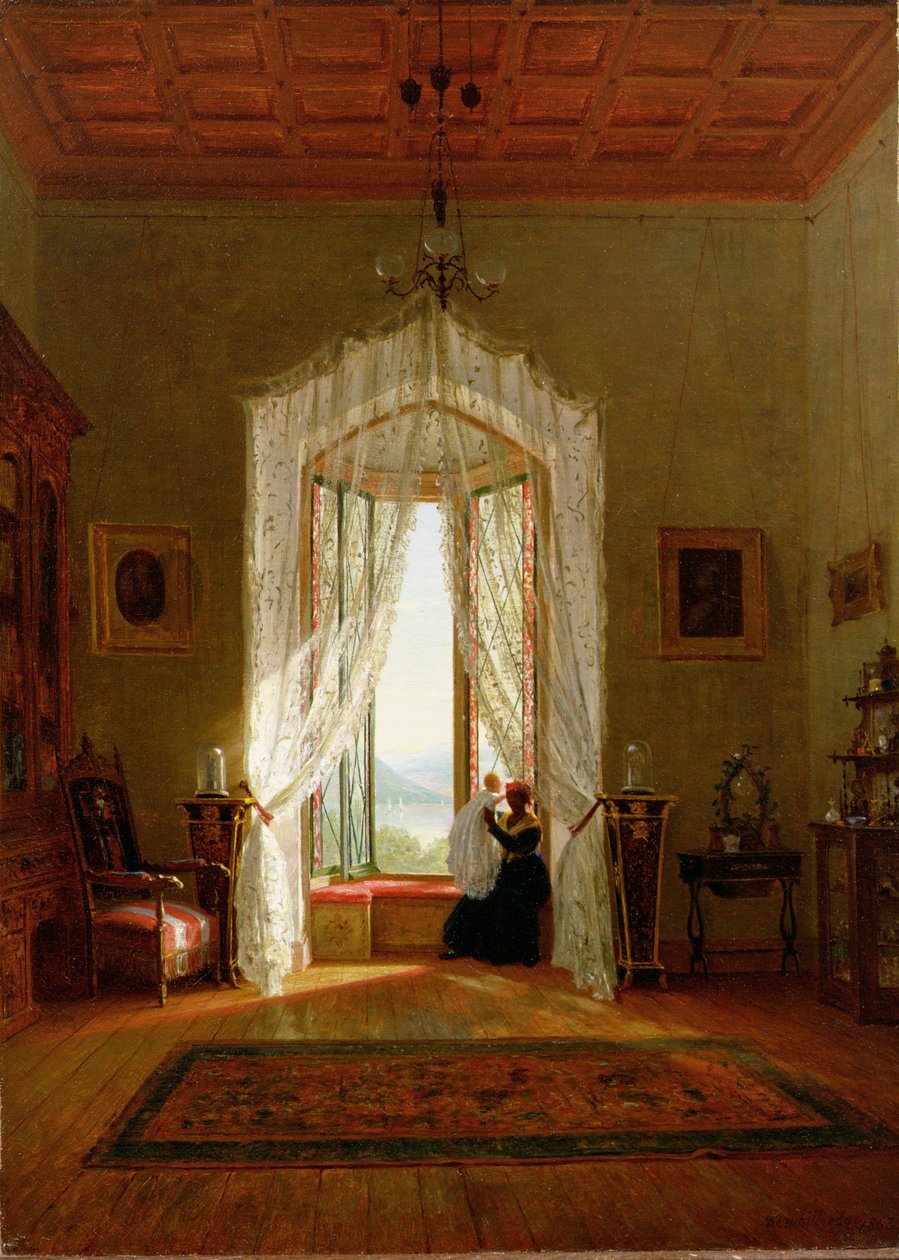 Okno, Dom nad rzeką autorstwa Thomas Worthington Whittredge