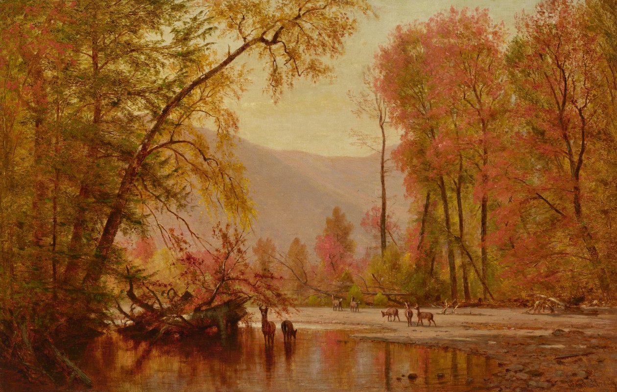 Jesień nad rzeką Delaware, ok. 1875 (olej na płótnie) autorstwa Thomas Worthington Whittredge