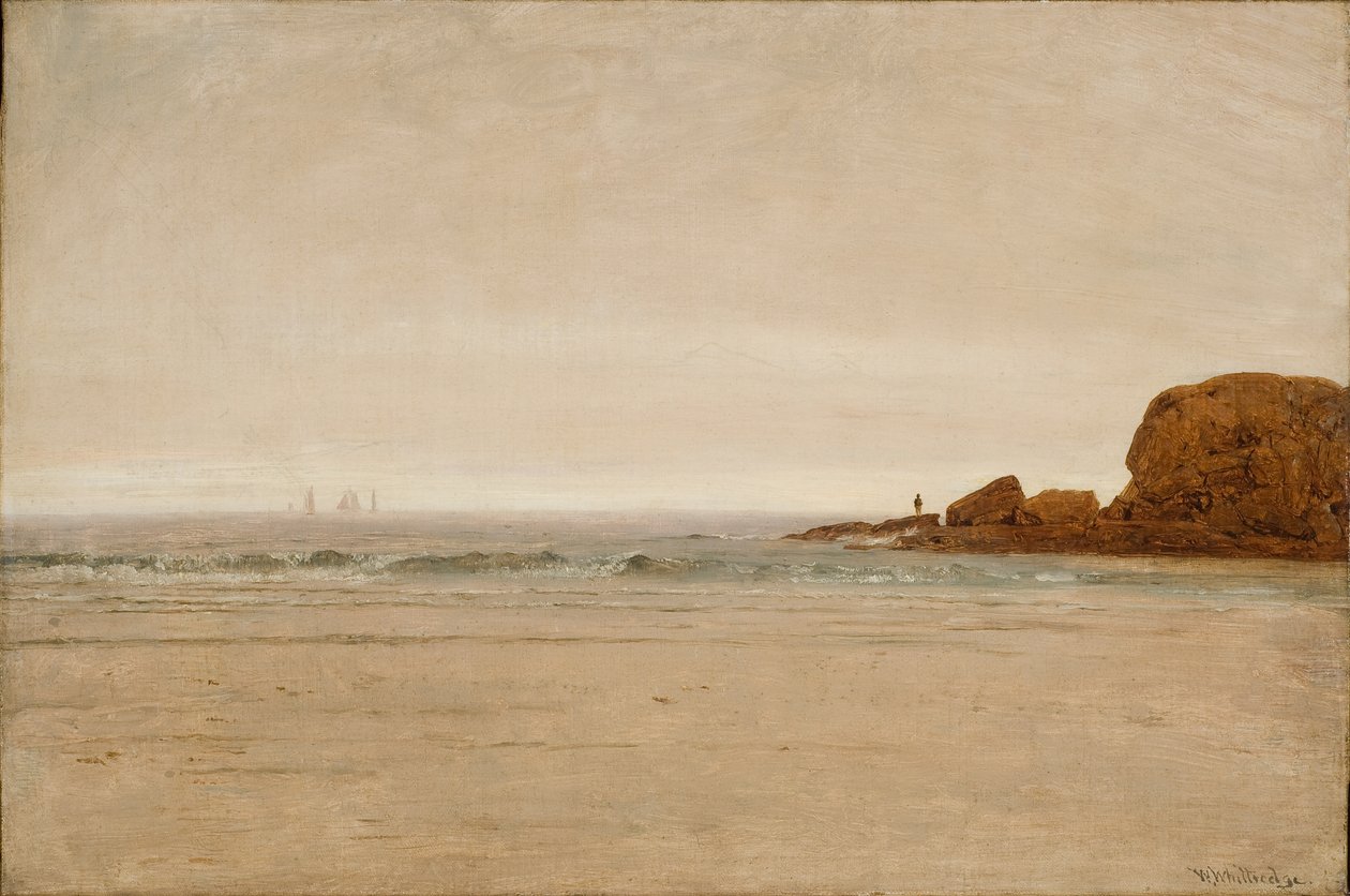 Plaża i skały 1870 (olej na płótnie) autorstwa Thomas Worthington Whittredge