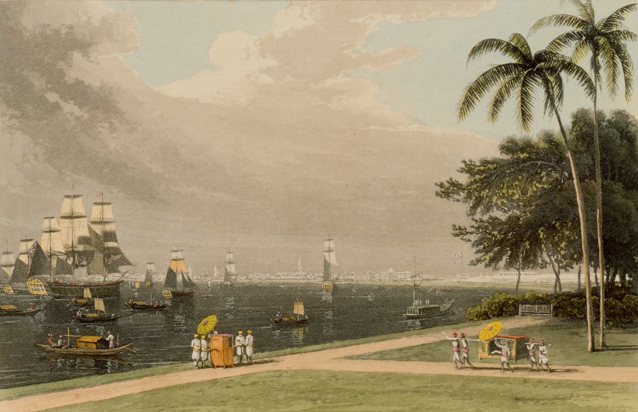 Widok Kalkuty z Garden Reach, 1810 autorstwa Thomas und William Daniell