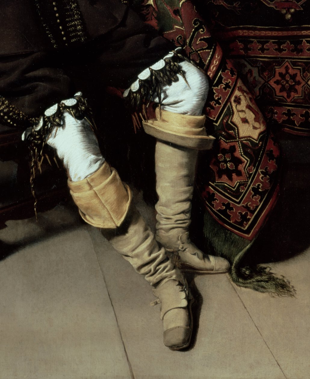 Constantijn Huygens 1596-1687 i jego urzędnik, 1627 olej na detalu panelu z 259768 autorstwa Thomas de Keyser