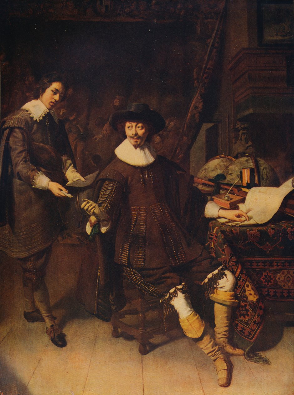 Constantijn Huygens i jego urzędnik, 1627, c1915 autorstwa Thomas de Keyser