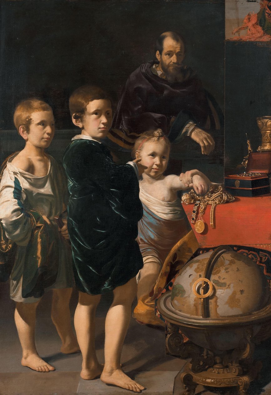 Portret trójki dzieci i mężczyzny autorstwa Thomas de Keyser