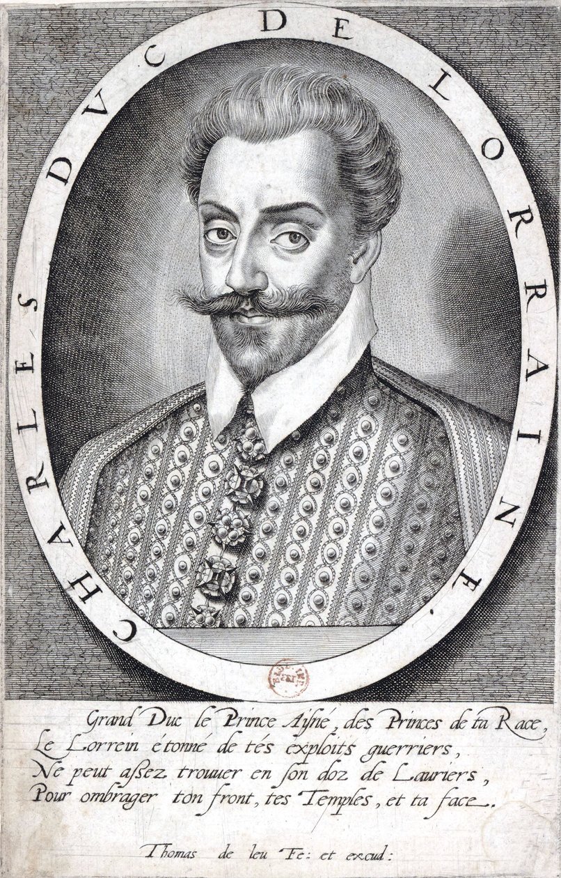 Portret Karola III, księcia Lotaryngii autorstwa Thomasa de Leu - Gallica (dostosowany) autorstwa Thomas de Leu