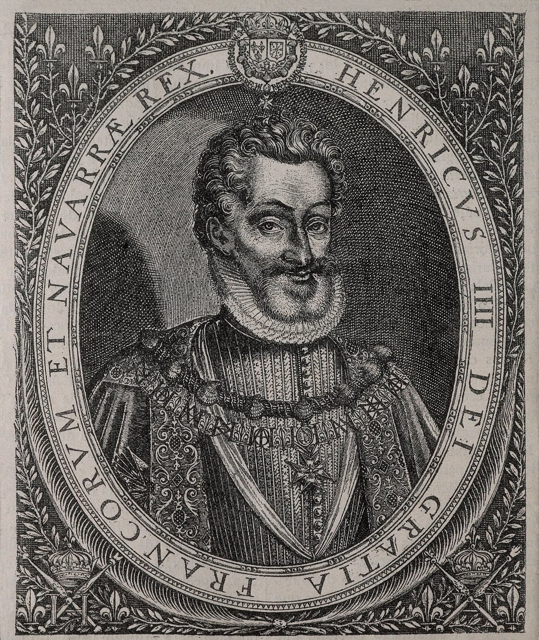 Portret Henryka IV Francji i Nawarry (1553-1610) grawerowanie Tomas de Leu (16 wieku) autorstwa Thomas de Leu